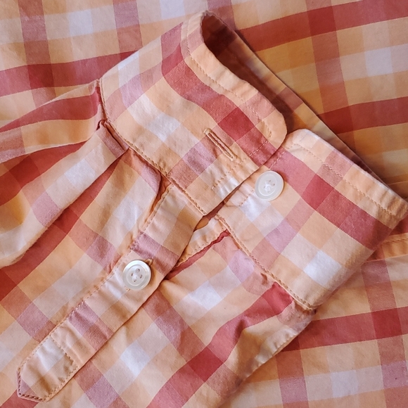 Pendleton Cotton Plaid button up long sleeve shirt. Size Large. Spring colors. - Picture 7 of 8